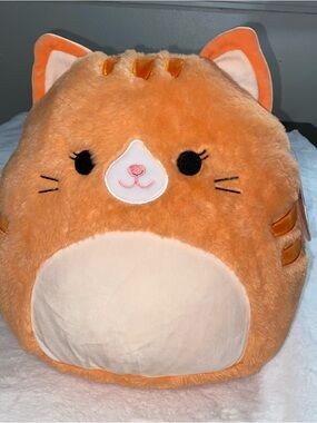 Squishmallows FuzzAmallows 12” Inch Gigi The Orange Tabby Cat Kitty Fuzzy